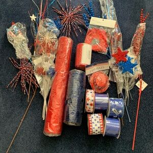 Craft Supplies Bundle-Patriotic Party Supplies Bundle  - Red, White, and Blue